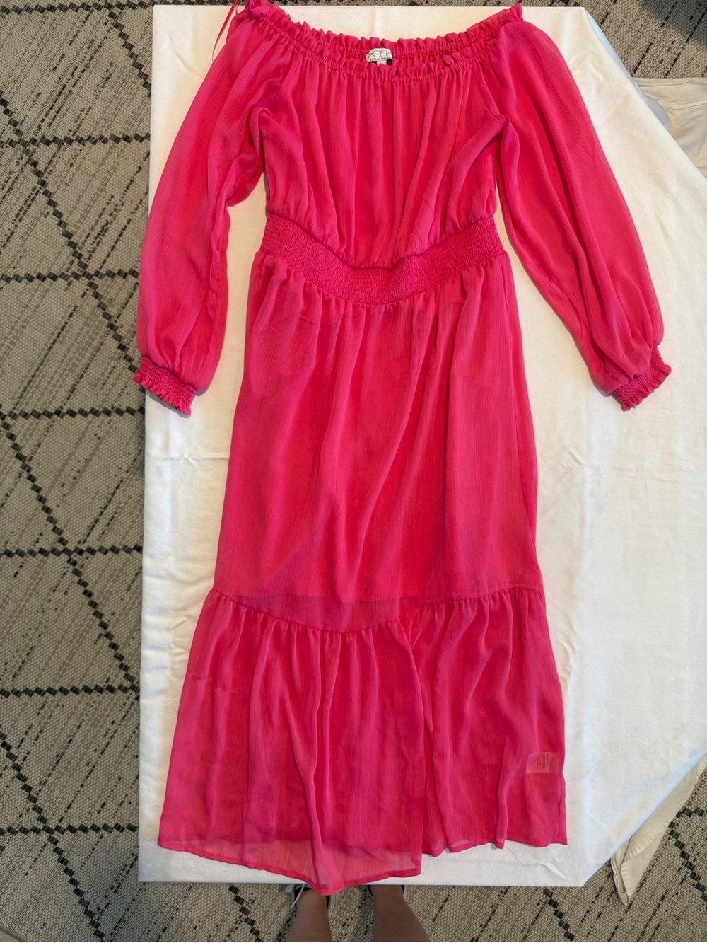 sofia by sofia vergara Hot Pink Off-Shoulder Tiered Dress